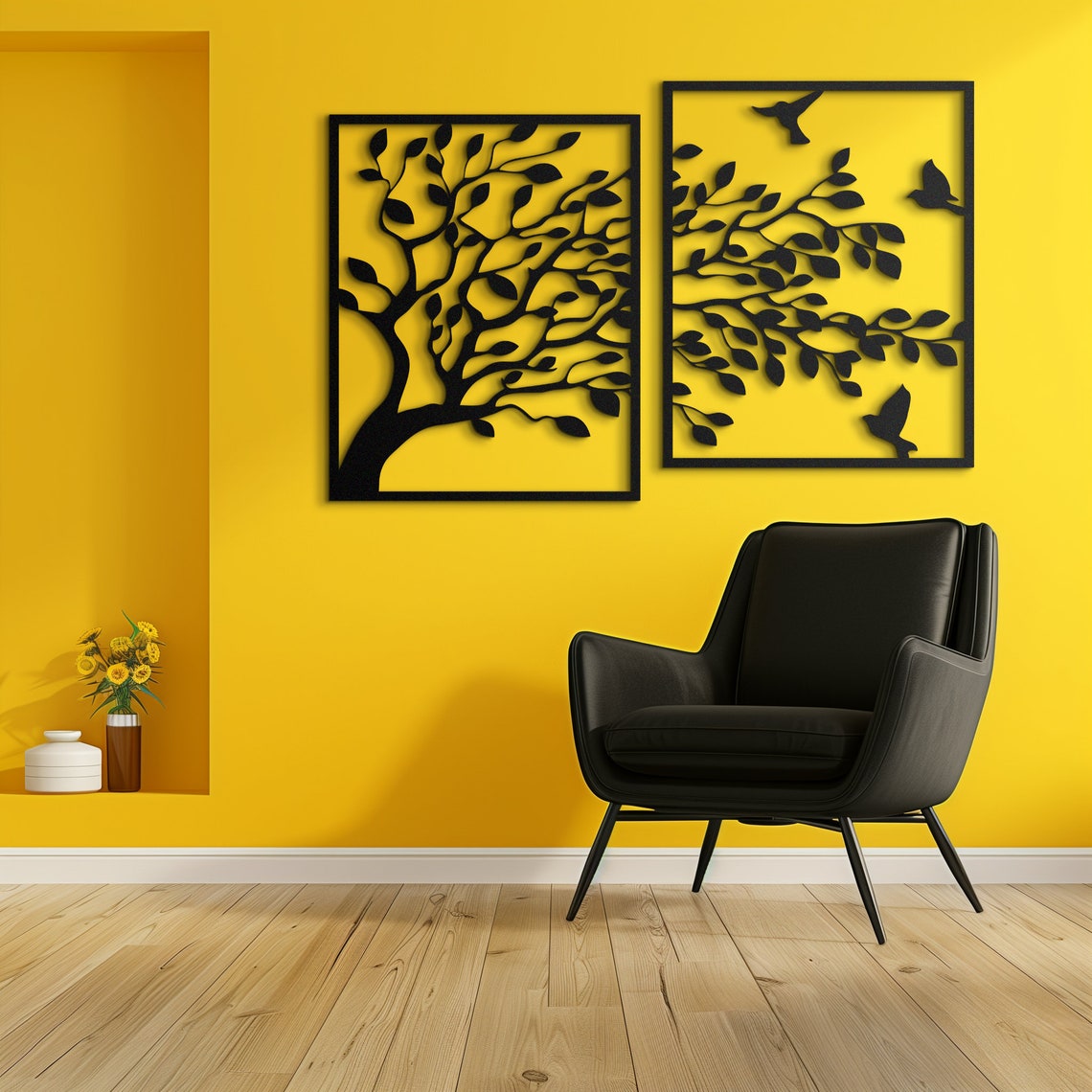 Tree Wall Decor, Metal Tree Wall Art, Black Tree Wall Decor, Large