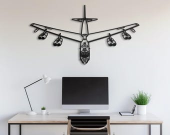 Schwerer Bomber Metallwandkunst, Luftfahrtdekor, Geschenk für Flugbegeisterte