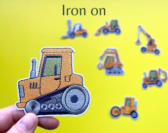 Construction Vehicle Iron On Patch for Kids Truck Patch Boys Backpack Construction Themed Gift Digger Bulldozer Hat Decoration Birthday