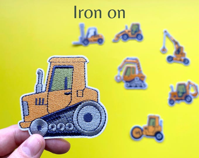 Construction Vehicle Iron On Patch for Kids Truck Patch Boys Backpack Construction Themed Gift Digger Bulldozer Hat Decoration Birthday