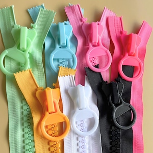 Chunky Zipper Colourful Zip with Large Pull Zipper Open Ended Zip for Sewing Zipper Replacement Zip for a Bag Zipper Large Teeth Zip Chunky