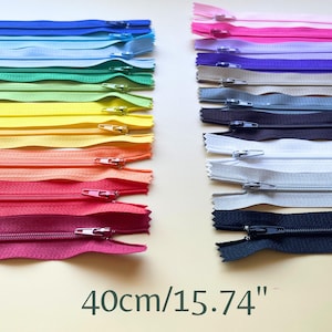 40cm Nylon Zipper Sewing Supply for Dressmaking Clothing Repair Zipper Sewing Notion DIY Craft Material Bag Making Cushion Project Zipper