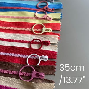 Jacket Zipper Replacement 35cm Easy Pull Two Tone Sewing Supply Heavy Duty Winter Coat Repair DIY Craft Supply Fashion Design Clothing