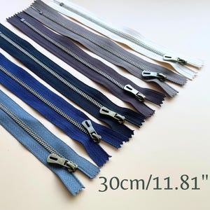 Brass Zipper Antique Metal for Bags Navy Long Zipper Gray White for Sewing Projects Craft Supplies Zipper Replacement Premium Quality Parts