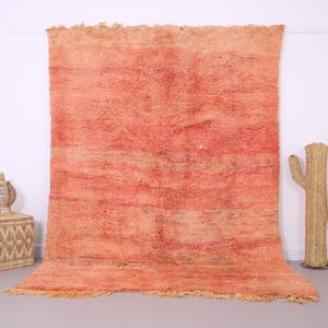 Vintage moroccan rug 6.4 x 9 ft - Moroccan rug - Old moroccan rug - Wool rug - Handmade rug - Berber rug - Home decor vintage - Peach rug