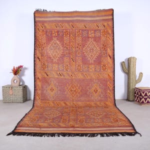 Peach Vintage Boujaad Rug 5.4 x 10.6 FT - Moroccan rug - Vintage moroccan rug - Berber rug - Handmade rug - Home decor - Old moroccan rug