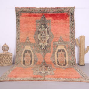 Vintage moroccan rug 7 x 12 ft - Moroccan rug - Old moroccan rug - Wool rug - Handmade rug - Berber rug - Home decor vintage - Peach rug