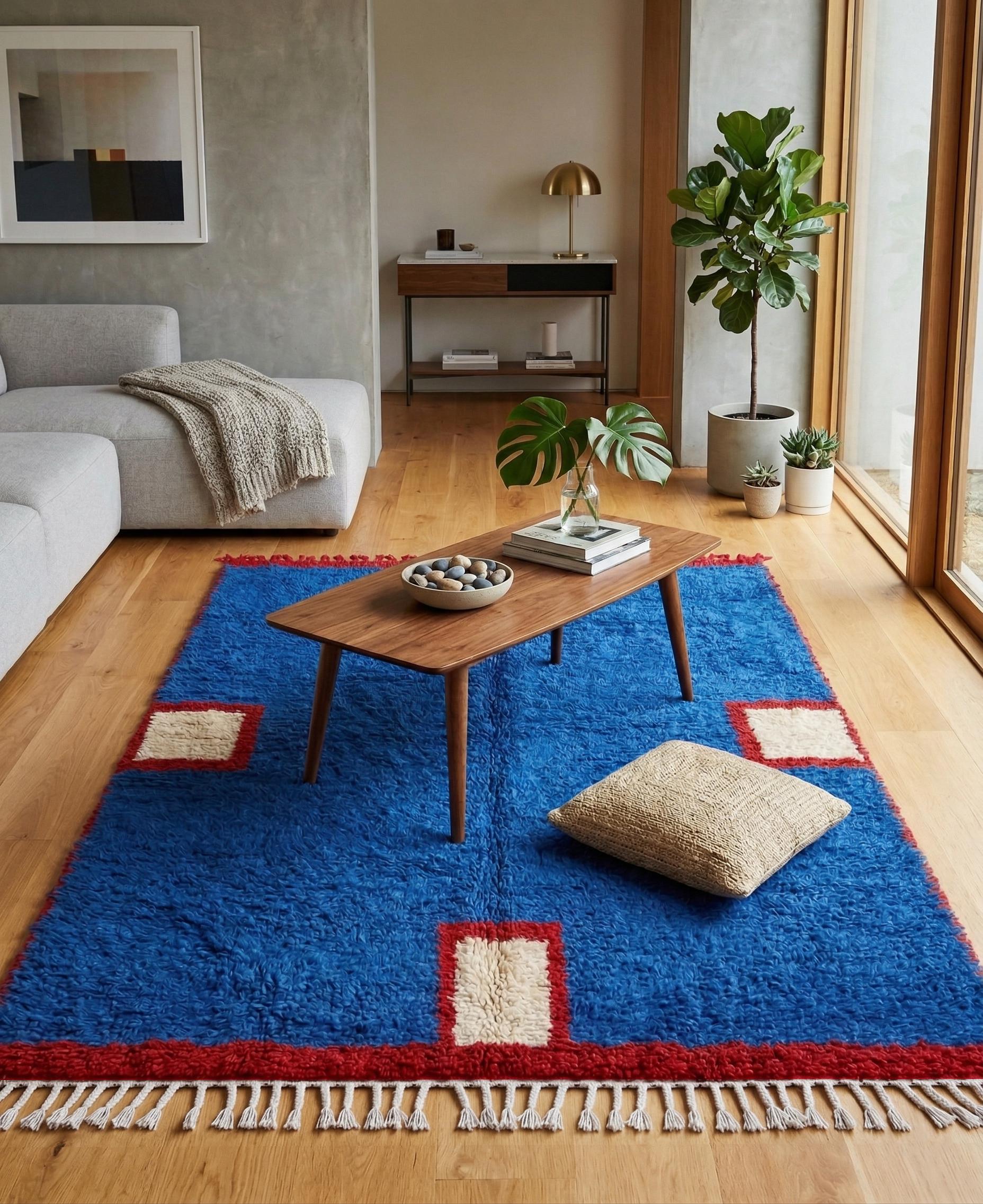 72×63 モロッコ　ベニワレン　新品　ウール　ホワイト　ブラウン 日本国産 72×63 モロッコ ベニワレン 新品 ウール ホワイト ブラウン