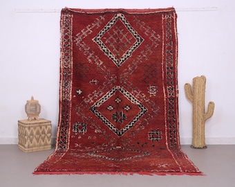 Vintage Boujaad Rug 6 x 10.4 FT - Terracotta Moroccan rug - Vintage Moroccan Rug - Berber rug - wool rug - old moroccan rug - handmade rug