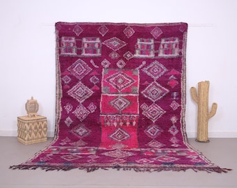 Purple Boujaad Rug 7.4 x 10.4 ft - Moroccan Rug - Vintage moroccan rug - Berber rug -  Vintage Home Decor - Purple rug - Handmade wool rug
