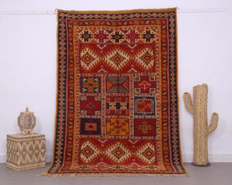 Vintage authentiek Taznakht-tapijt 5,4 x 8,2 FT - Marokkaans tapijt - vintage Marokkaans tapijt - berbertapijt handgemaakt - Zeldzaam Marokkaans tapijt - Meesterwerk