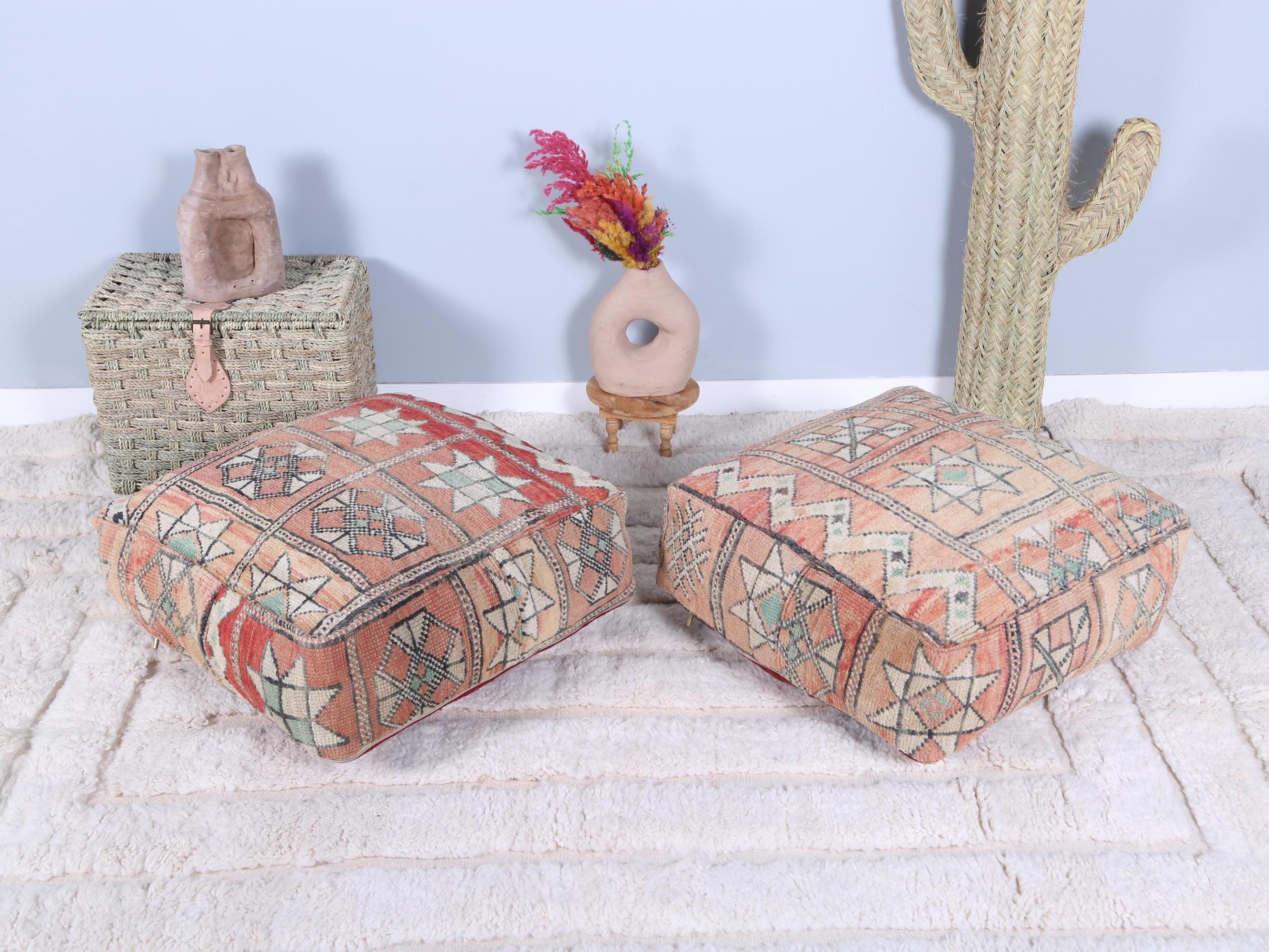 ヴィンテージ モロッコ プーフ 2 個 23