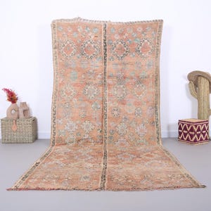 Peach Vintage Rug 5.2 x 11.4 FT - Moroccan rug - vintage moroccan rug - Handmade rug - berber rug - old moroccan rug - vintage home decor