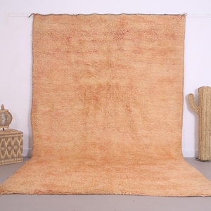 Vintage moroccan rug 7 x 11 ft - Moroccan rug - Old moroccan rug - Wool rug - Handmade rug - Berber rug - Home decor vintage - Peach rug