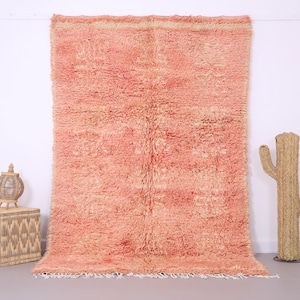 Vintage moroccan rug 5.4 x 8 ft - Moroccan rug - Old moroccan rug - Wool rug - Handmade rug - Berber rug - Home decor vintage - Peach rug