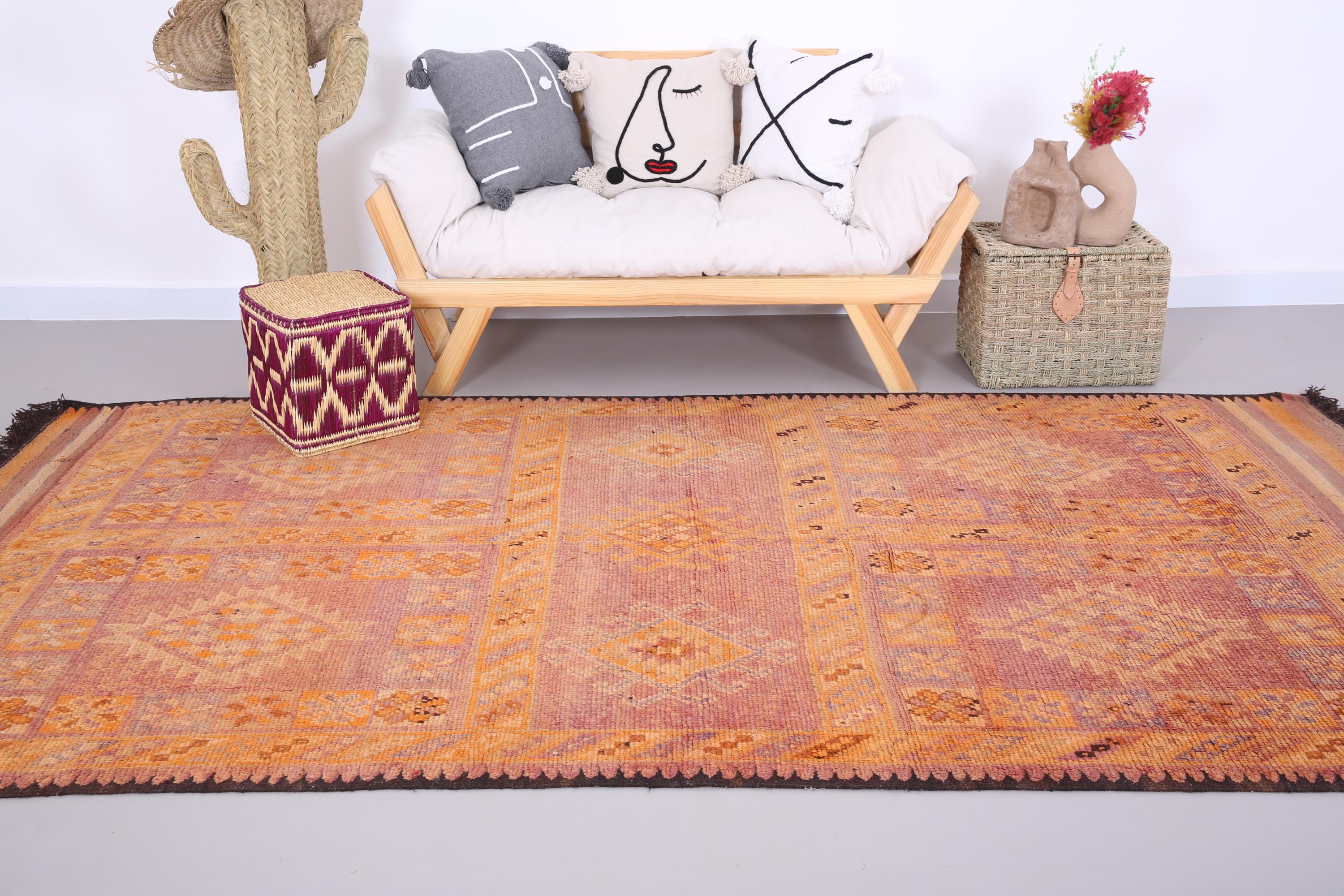 ピーチヴィンテージブージャードラグ 5.4 x 10.6フィート - モロッコ