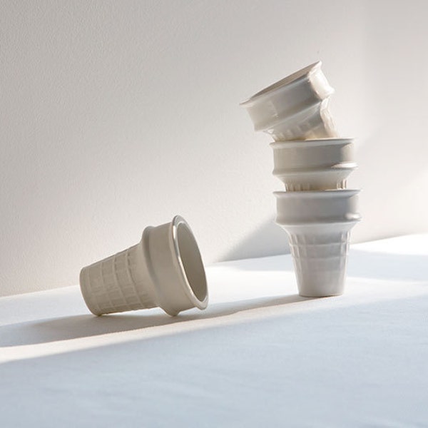 SECONDS SALE: A set of porcelain sugar cones