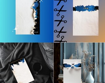 4 White Paper Cover Reveal, Bookstagram Templates, Book Mockup Templates, Templates for Canva, Author Templates