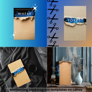 4 Braune Cover Cover Reveal, Bookstagram Vorlagen, Buch Mockup Vorlagen, Vorlagen für Canva, Autorenvorlagen