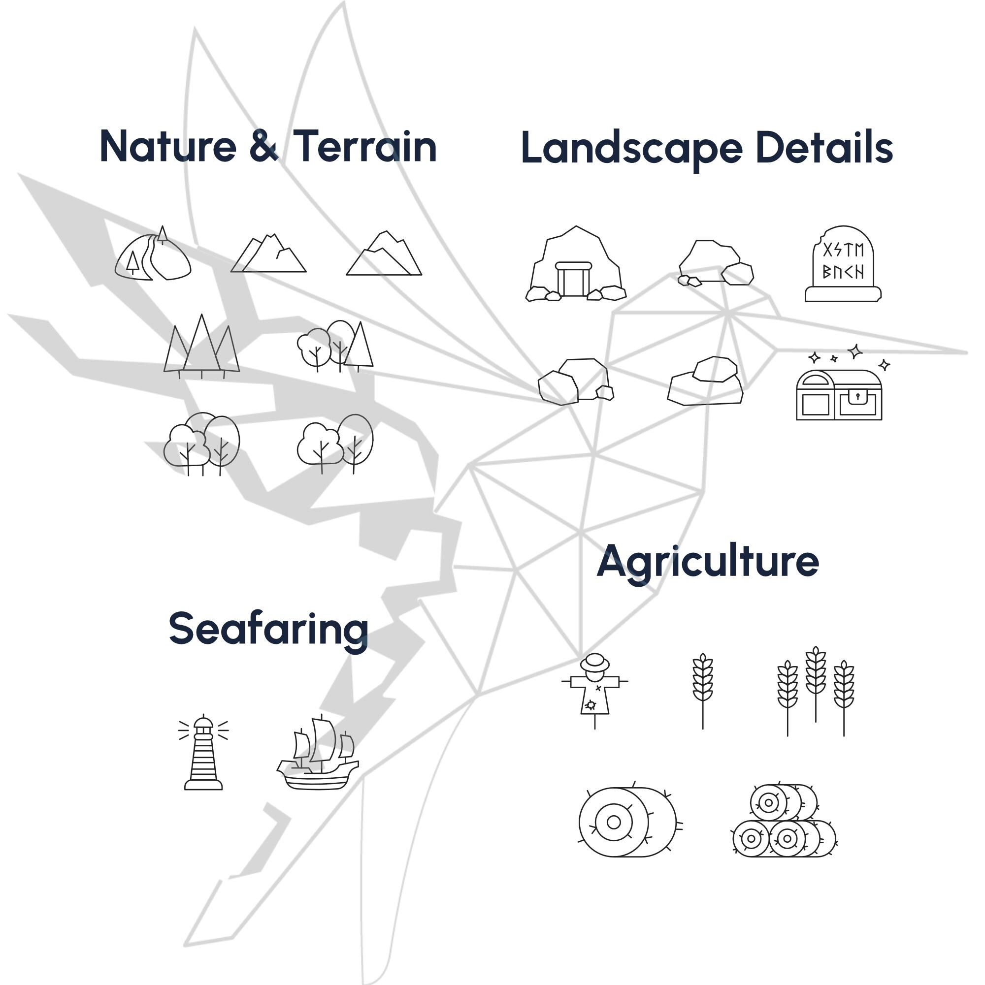 Terrain Rural Icon Landscape & Terrain Icons – 20 Outline (SVG + PNG) Icons for Maps ...