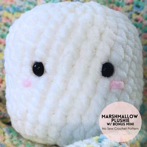 Padrão de crochê de marshmallow com bônus de padrão de crochê de mini marshmallow