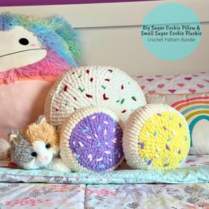 Sugar Cookie Plushie and Sugar Cookie Pillow Crochet Pattern Bundle
