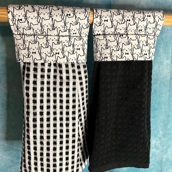 Hanging Dish Towel made with fabric holder