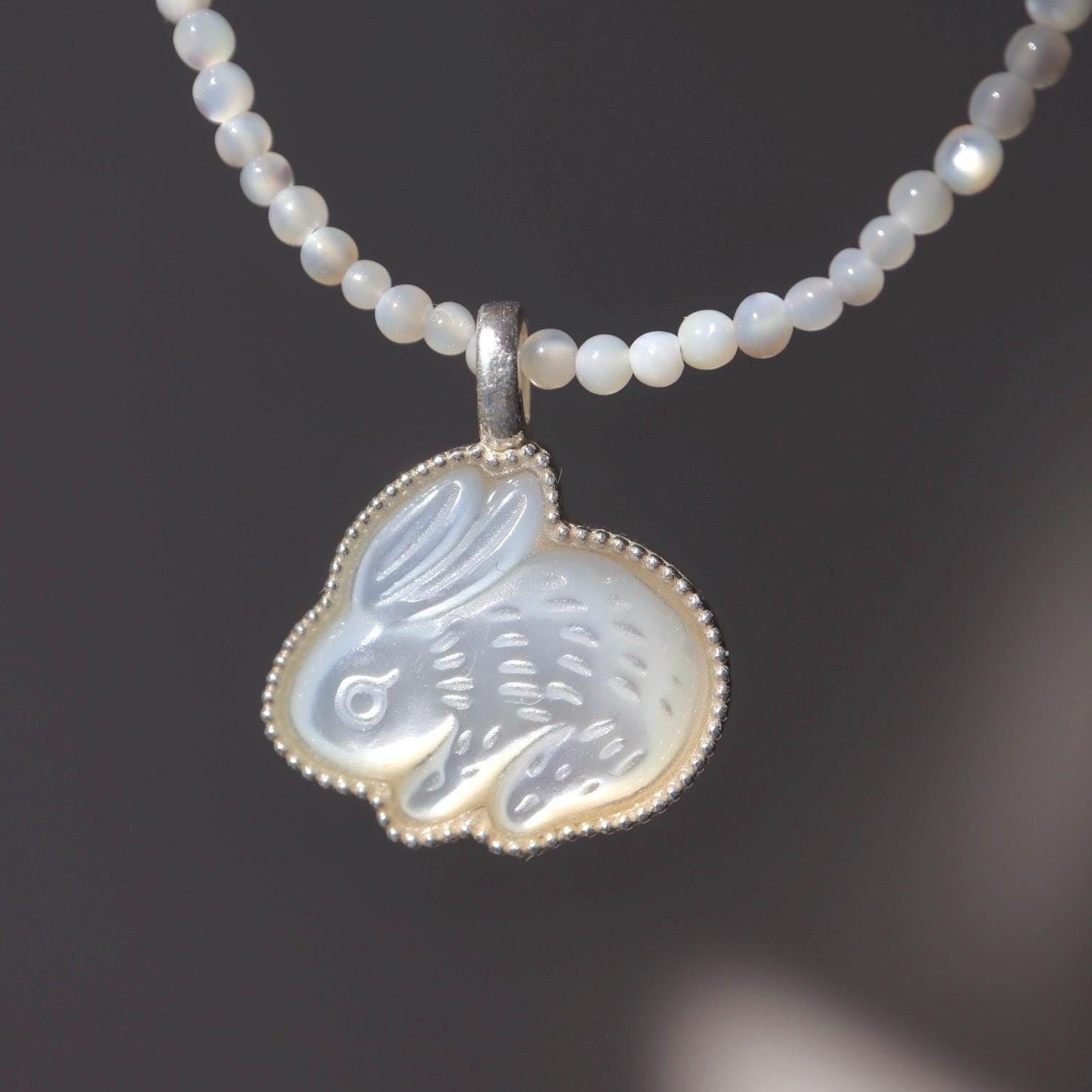 Bunny Pearl Necklace - Etsy