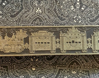 Roger Coast Etched Zinc Engraving Train Locomotive Original Signed