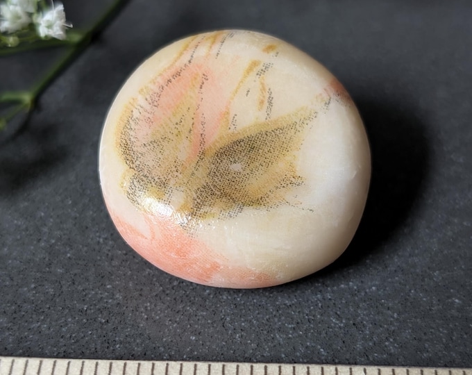 Featured listing image: Floral Clay Worry Stone: Natural Nug Fidget, Transitional Object