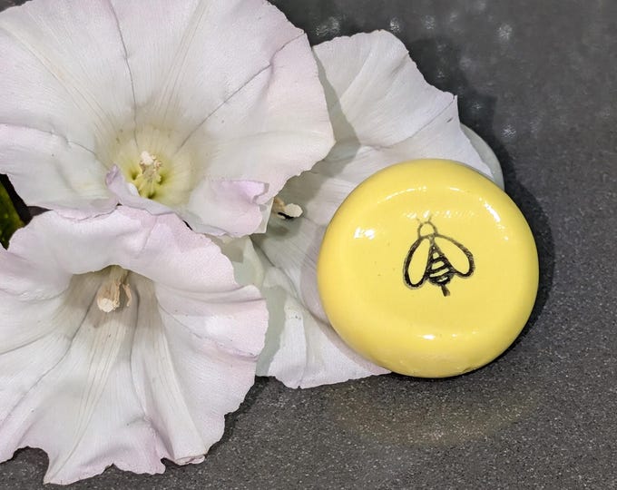 Featured listing image: Sunshine Bumble Bee Clay Worry Stone: Fidget, Therapy Gift