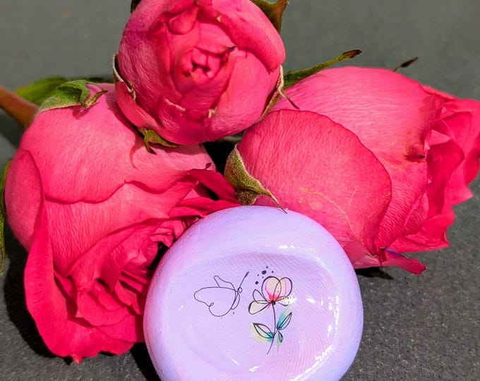 Featured listing image: Butterfly Flower Nug: Lavender Worry Stone, Mental Health Gift