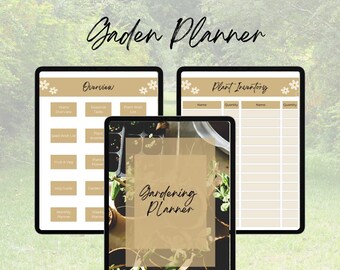 Planificador de jardín imprimible / Diario de jardinería digital / Seguimiento del cuidado y crecimiento de las plantas / Descarga instantánea