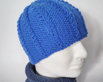 Herren Zopfmütze Muster Winter Beanie Strickmuster Weihnachtsgeschenk Teenager Jungen handgemacht flach schnell stricken Last Minute Geschenk / LORCAN