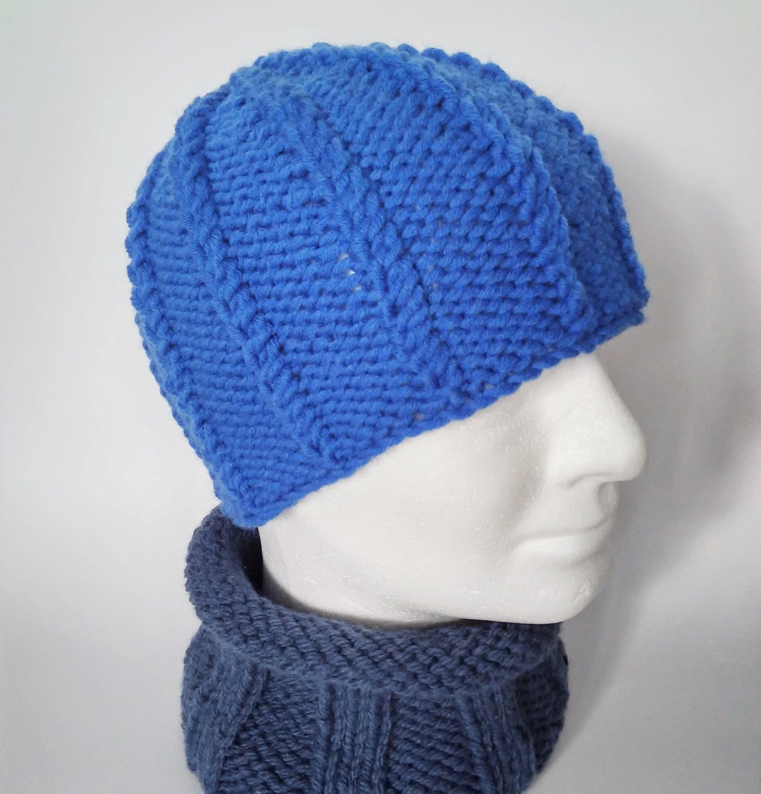 Mens Cable Hat Pattern Winter Beanie Knitting Pattern Christmas Gift ...