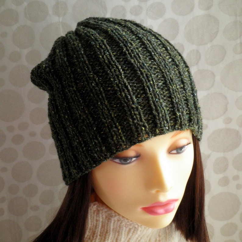 Slouch Hat PATTERN Mens Beanie KNITTING Pattern Digital Download Easy ...