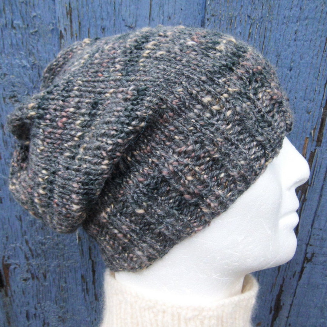 Mens Easy Hat Pattern Simple Slouchy Beanie KNITTING PATTERN Winter ...