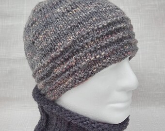 Aran Knit Beanie Pattern, Easy Tweed Hat (PDF Pattern)