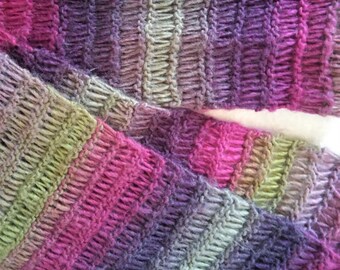 KNITTING PATTERN for MURRISK Scarf Long Openweave Multicolor Winter Scarf/ Easy Knit Scarf/ Chunky Knit Wool Scarf