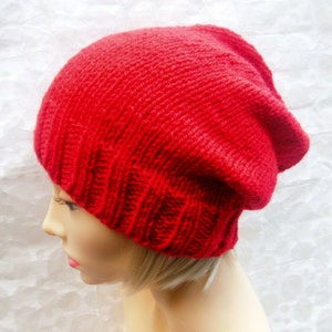 Mens Easy Hat Pattern Simple Slouchy Beanie KNITTING PATTERN Winter ...