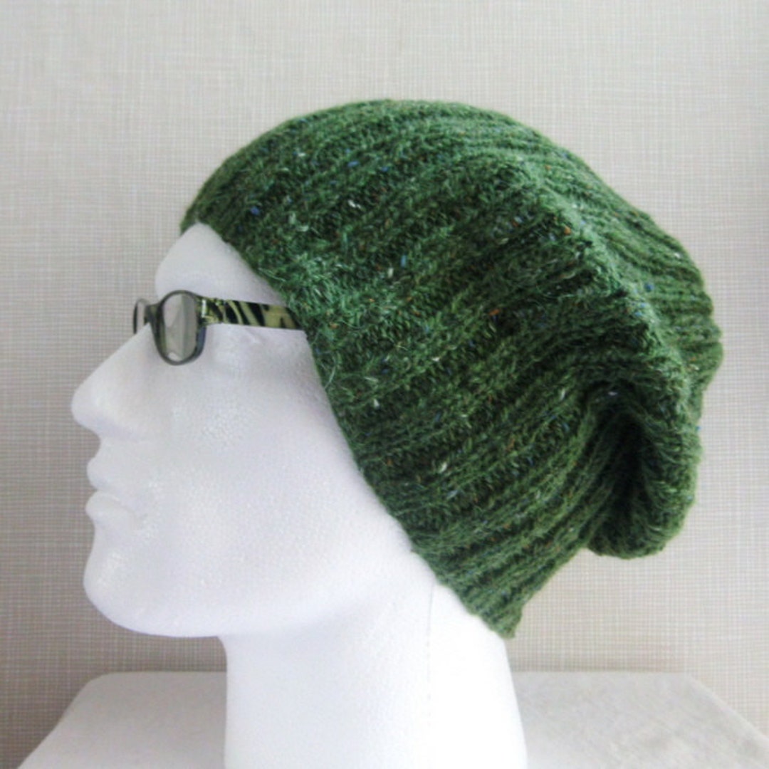 KNITTING PATTERN Mens Slouch Hat Easy Knitting Pattern Knit Round Gift ...