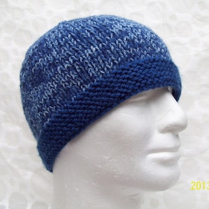KNITTING PATTERN Mens Simple Knit Hat Pattern Easy Beanie Pattern Quick Knit Mens Hat Knit Flat/TED