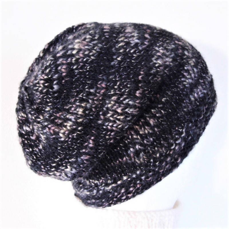 MENS Slouch BEANIE Knitting Pattern Simple Slouchy Hat Knit Etsy