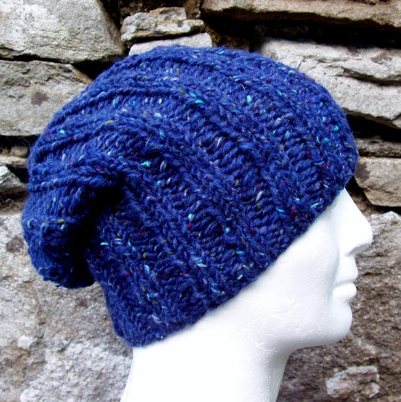 KNITTING PATTERN/SEATTLE Chunky Slouch Hat Knit Ribbed Hat/easy/knit
