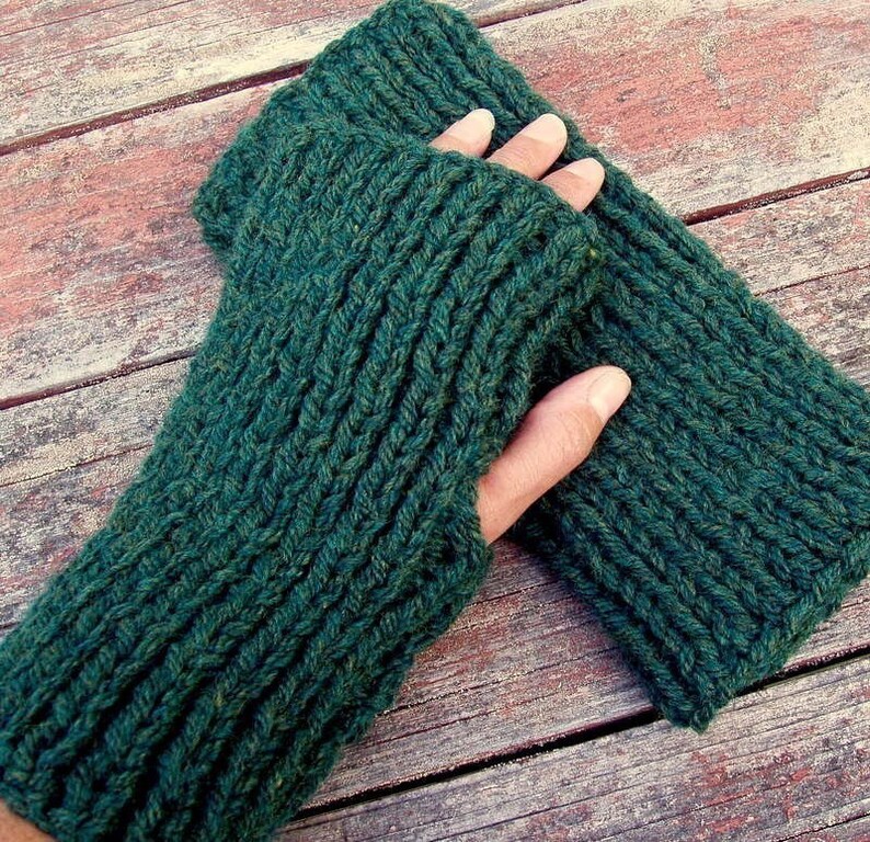 Mens Glove Pattern Easy Fingerless Glove KNITTING PATTERN Warm Etsy