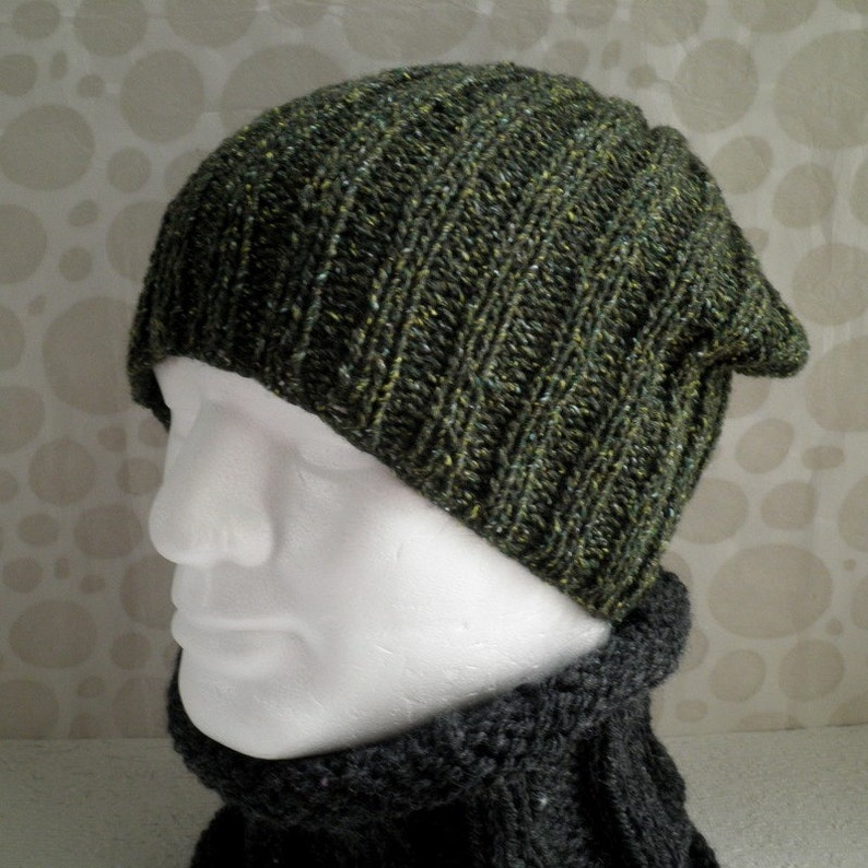 Slouch Hat PATTERN Mens Beanie KNITTING Pattern Digital - Etsy