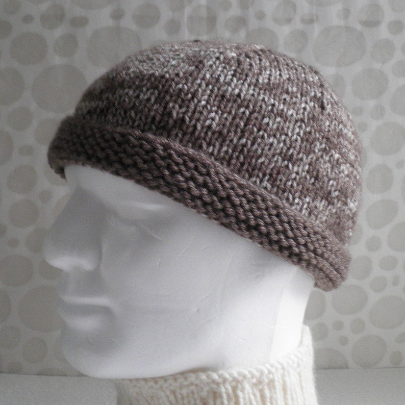 KNITTING PATTERN Mens Simple Knit Hat Pattern Easy Beanie Pattern Quick