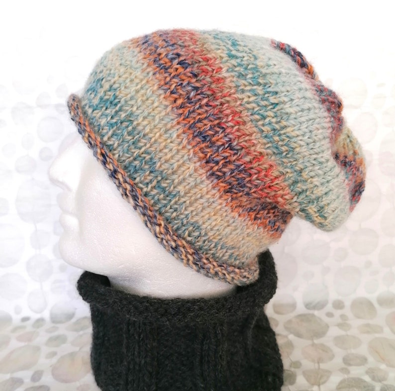 MENS Slouch Beanie KNITTING PATTERN Quick Knit Christmas Gift Etsy