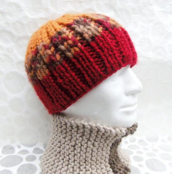 Knitting Pattern Chunky Hat Mens Chunky Quick Knit Beanie Gift For Boyfriend Birthday Husband Gift Knit Hat Easy Knit Cap Basil