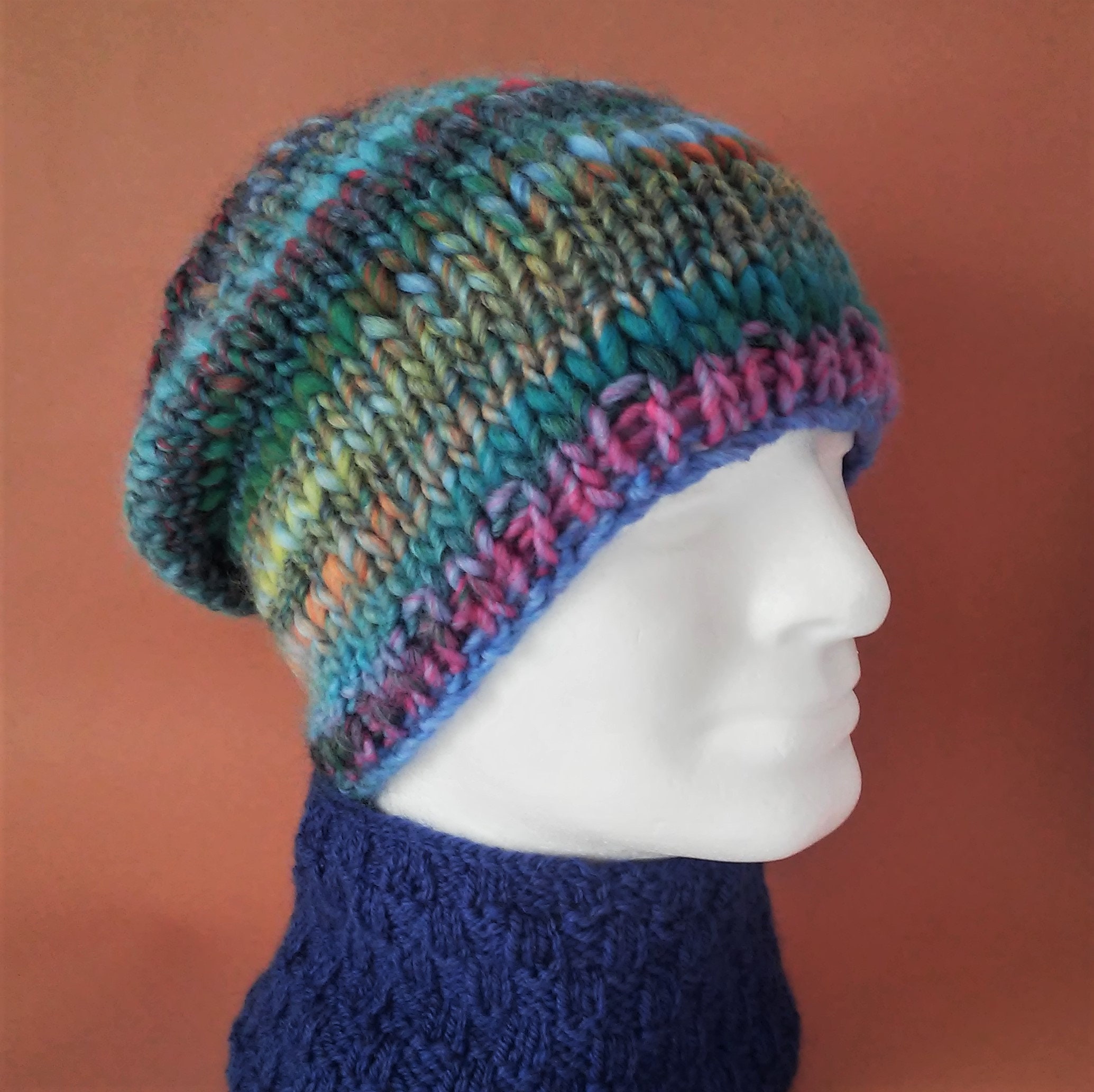 chunky slouchy beanie knitting pattern